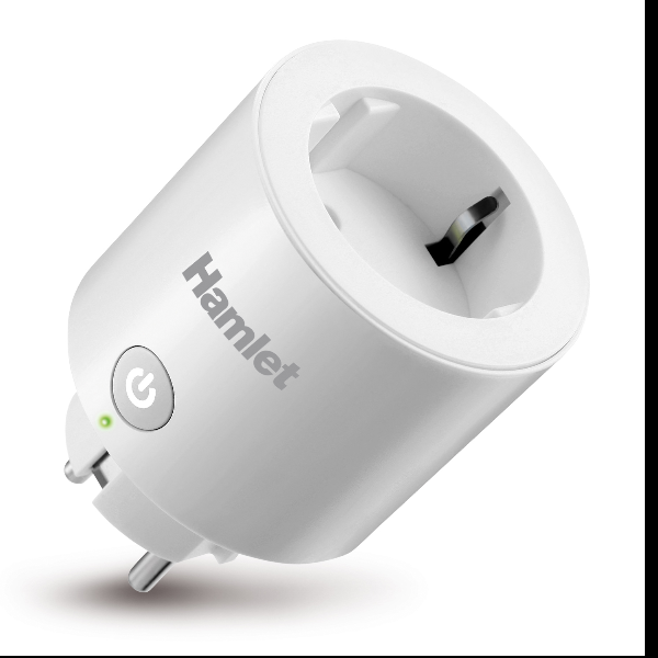 HAMLET HIOT-SPL16M PRESA INTELLIGENTE WI-FI CON MONITORAGGIO CONSUMI COMPATIBILE CON IFTTT AMAZON ALEXA E GOOGLE ASSISTANT PER iOS E ANDROID BIANCO