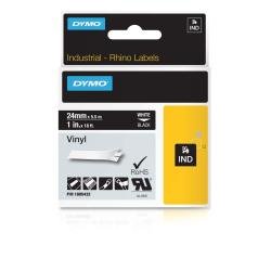 DYMO Rhino Coloured Vinyl - Vinile - adesivo permanente - bianco su nero - Rotolo (2,54 cm x 5,5 m) 1 cassetta(e) Nastro - per Rhino 4200, 6000, 6000 Hard Case Kit; RhinoPRO 6500 Professional Labeling Bundle