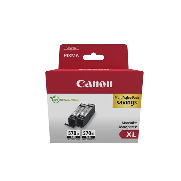 Canon PGI-570PGBK XL Twin Pack - Confezione da 2 - 22 ml - XL - nero - originale - serbatoio inchiostro