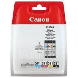 Canon CLI-581 BK/C/M/Y Multi Pack - Confezione da 4 - 5.6 ml - nero, giallo, ciano, magenta - originale - blister - serbatoio inchiostro - per PIXMA TS6251, TS6350, TS6351, TS705, TS8251, TS8252, TS8350, TS8352, TS9550, TS9551