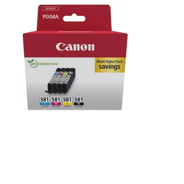 Canon CLI-581 BK/C/M/Y Multi Pack - Confezione da 4 - 5.6 ml - nero, giallo, ciano, magenta - originale - scatola - serbatoio inchiostro