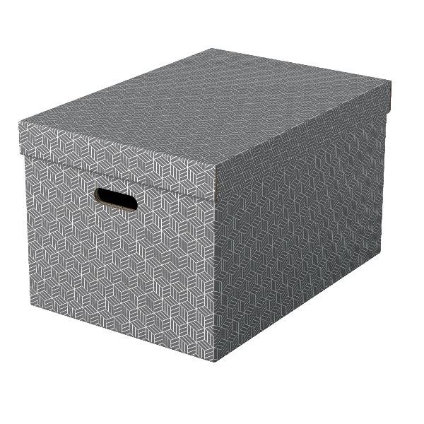 Esselte Home - Scatola per archiviazione - large - grigio (pacchetto di 3)