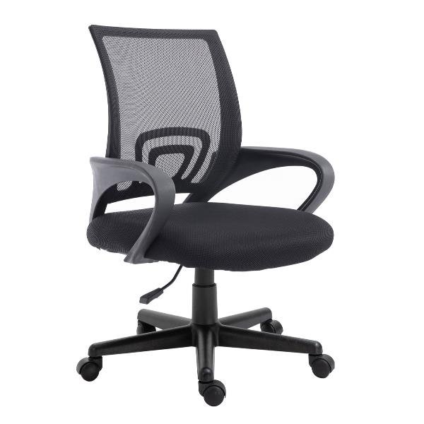 equip - Sedia - ergonomico - braccioli - D-shaped - girevole - nylon, rete - nero