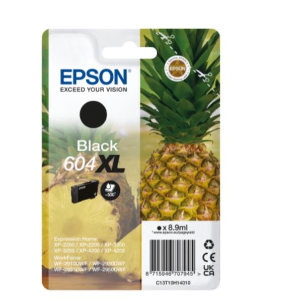 Epson 604XL Singlepack - 8.9 ml - XL - nero - originale - blister con radiofrequenza / allarme acustico - cartuccia d'inchiostro - per Expression Home XP-2200, 2205, 3200, 3205, 4200, 4205; WorkForce WF-2910, 2930, 2935, 2950