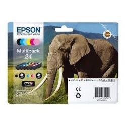 Epson 24 Multipack - Confezione da 6 - nero, giallo, ciano, magenta, magenta chiaro, cyan chiaro - originale - cartuccia d'inchiostro - per Expression Photo XP-55, XP-750, XP-760, XP-850, XP-860, XP-950, XP-960, XP-970
