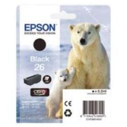 Epson 26 - 6.2 ml - nero - originale - blister con radiofrequenza / allarme acustico - cartuccia d'inchiostro - per Expression Premium XP-510, 520, 600, 605, 610, 615, 620, 625, 700, 710, 720, 800, 810, 820