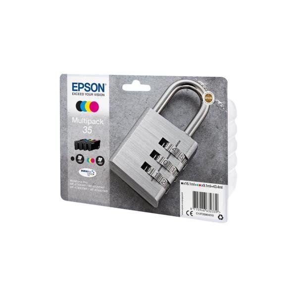 Epson 35 Multipack - Confezione da 4 - nero, giallo, ciano, magenta - originale - blister con radiofrequenza / allarme acustico - cartuccia d'inchiostro - per WorkForce Pro WF-4720, WF-4720DWF, WF-4725DWF, WF-4730, WF-4730DTWF, WF-4740, WF-4740DTWF