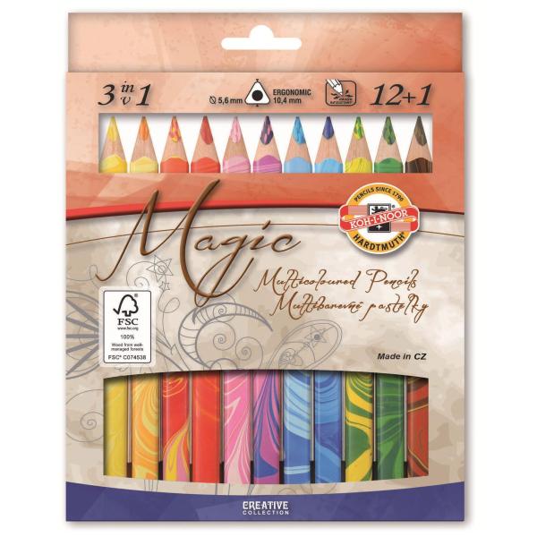 Pastelli colorati Matitoni Magic - diametro mina 5,6 mm - Koh-I-Noor - astuccio 12 pezzi