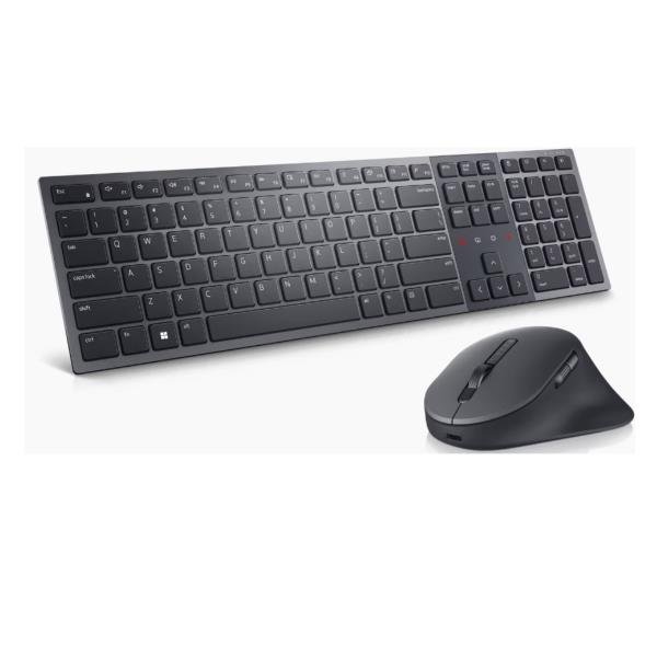 Dell Premier KM900 - Set mouse e tastiera - collaborazione - retroilluminato - senza fili - 2.4 GHz, Bluetooth 5.1 - QWERTY - USA Internazionale - grafite - con 3 years NBD Advance Exchange