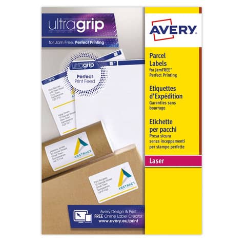 Etichette adesive L7173 - in carta - angoli arrotondati - laser - permanenti - 99,1 x 57 mm - 10 et/fg - 100 fogli - bianco - Avery