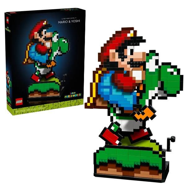 LEGO SUPER MARIO WORLD MARIO E YOSHI PERSONAGGI DA COSTRUIRE PIXELATI CON FUNZIONI MOBILI
