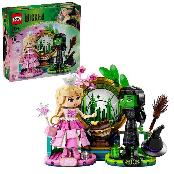 LEGO WICKED PERSONAGGI DI ELPHABA E GLINDA FIGURE DA COSTRUIRE CON SCOPA BORSA E CORONA