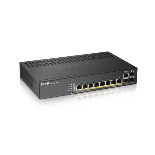 Zyxel GS1920-8HPv2 - Switch - intelligente - 8 x 10/100/1000 (PoE+) + 2 x combo Gigabit SFP - desktop, montaggio a parete - PoE+ (130 W)