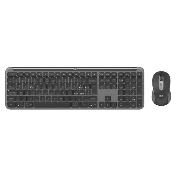 Logitech Signature Slim Combo MK950 for Business - Set mouse e tastiera - 100% (dimensione intera) - senza fili - Bluetooth 5.1 LE - QWERTY - italiana - grafite