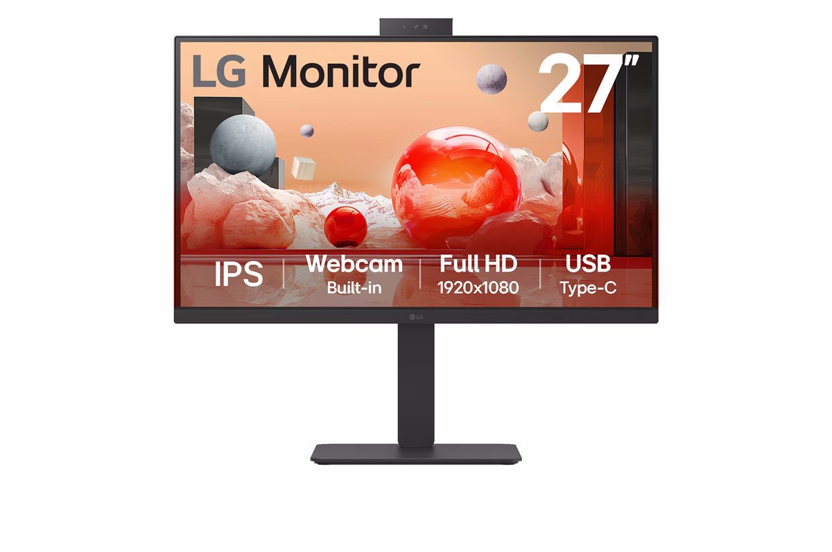 LG 27BA850-B - BA850 Series - monitor a LED - 27" - 1920 x 1080 Full HD (1080p) @ 100 Hz - IPS - 250 cd/m² - 1300:1 - 5 ms - HDMI, DisplayPort, USB-C - altoparlanti - aziendale