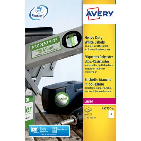 Etichette adesive L4775 - in poliestere - laser …