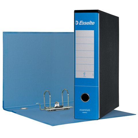 Registratore Essentials G75 - dorso 8 cm - protocollo 23 x 33 cm - azzurro - Esselte