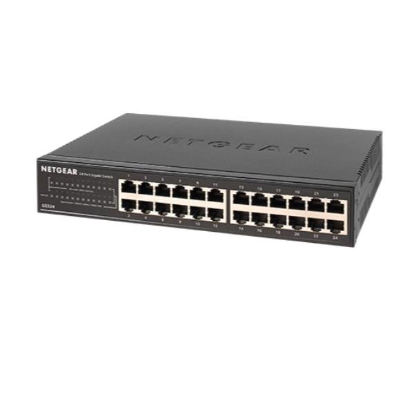 NETGEAR GS324v2 - Switch - unmanaged - 24 x 10/100/1000 - desktop, montabile su rack, montaggio a parete
