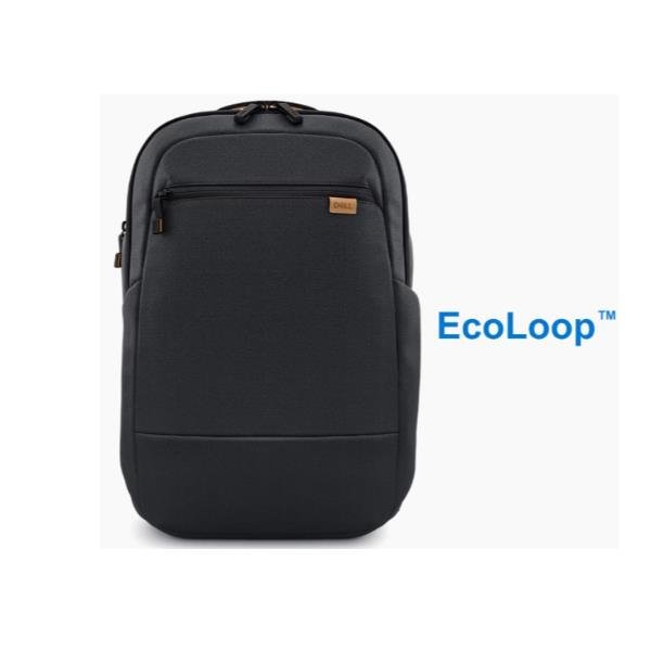 DELL ECOLOOP PREMIER SLIM ZAINO PER NOTEBOOK DA 16" IN MATERIALE RICICLATO 2 SCOMPARTI TASCA ANTERIORE E TASCHE LATERALI NERO