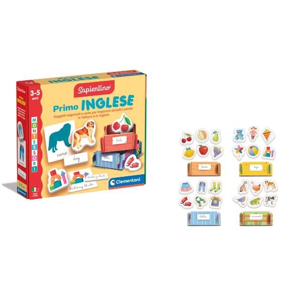 CLEMENTONI SAPIENTINO MONTESSORI PRIMO INGLESE GIOCO EDUCATIVO PER IMPARARE L'INGLESE CON FLASHCARDS