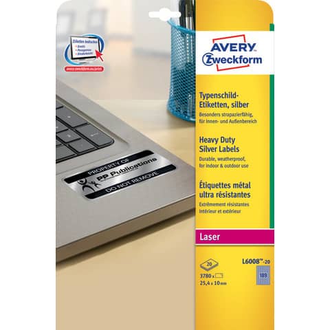 Etichette adesive L6008 - in poliestere - laser …