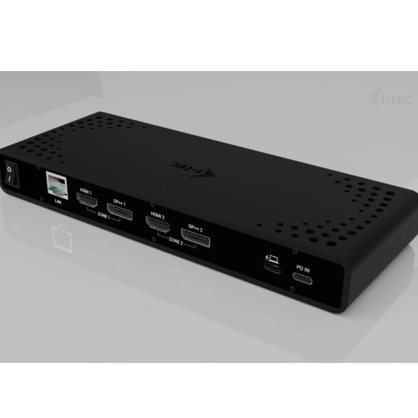 I-Tec Docking station universale USB-C, USB-A. DOPPIO MONITOR 4K + PD85W con ALIMENTATORE