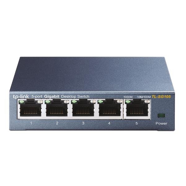 TP-Link TL-SG105 5-Port Metal Gigabit Switch - Switch - unmanaged - 5 x 10/100/1000 - desktop