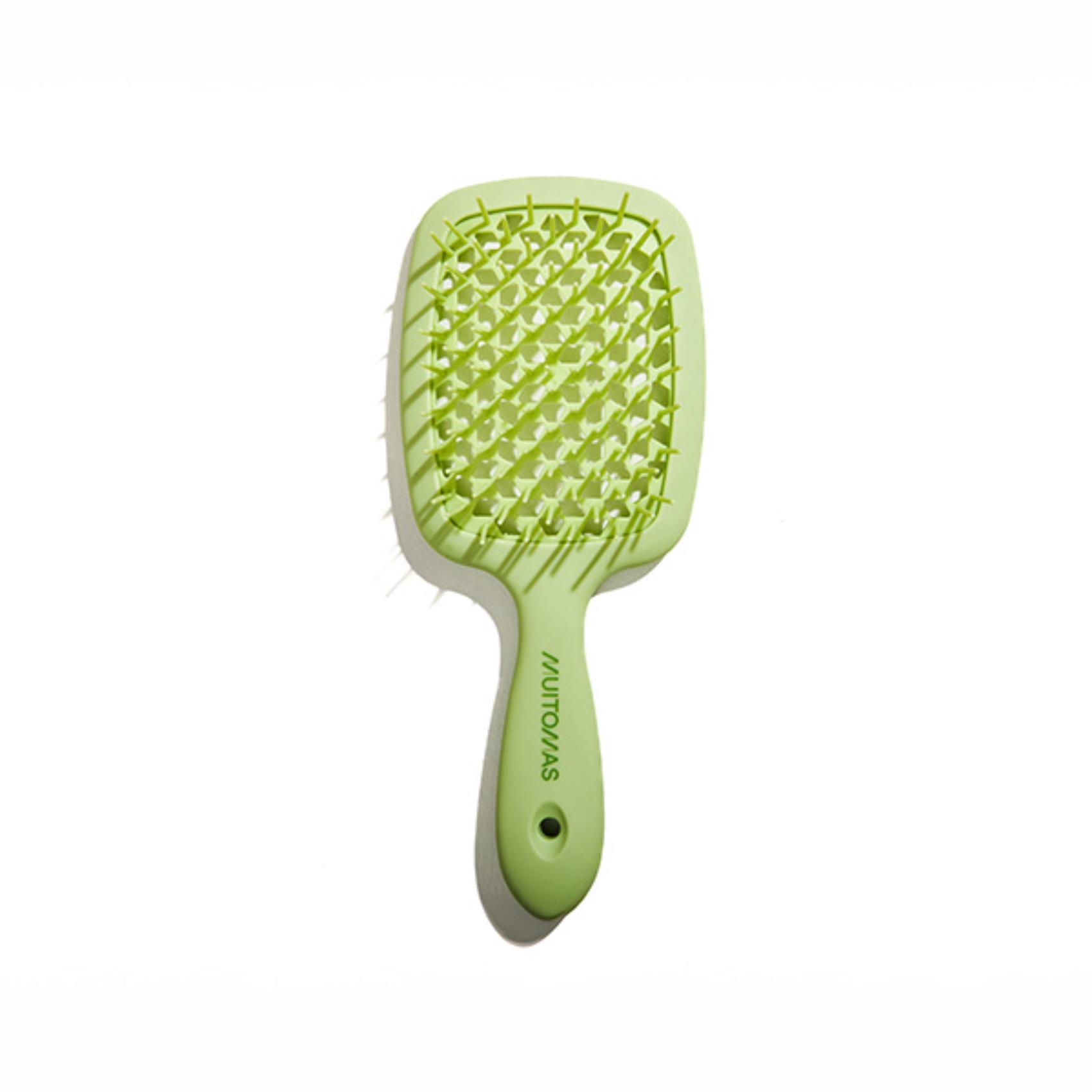 MUITOMAS SPAZZOLA PER CAPELLI STRUTTURA CON FORI E MANICO ERGONOMICO VERDE SALVIA
