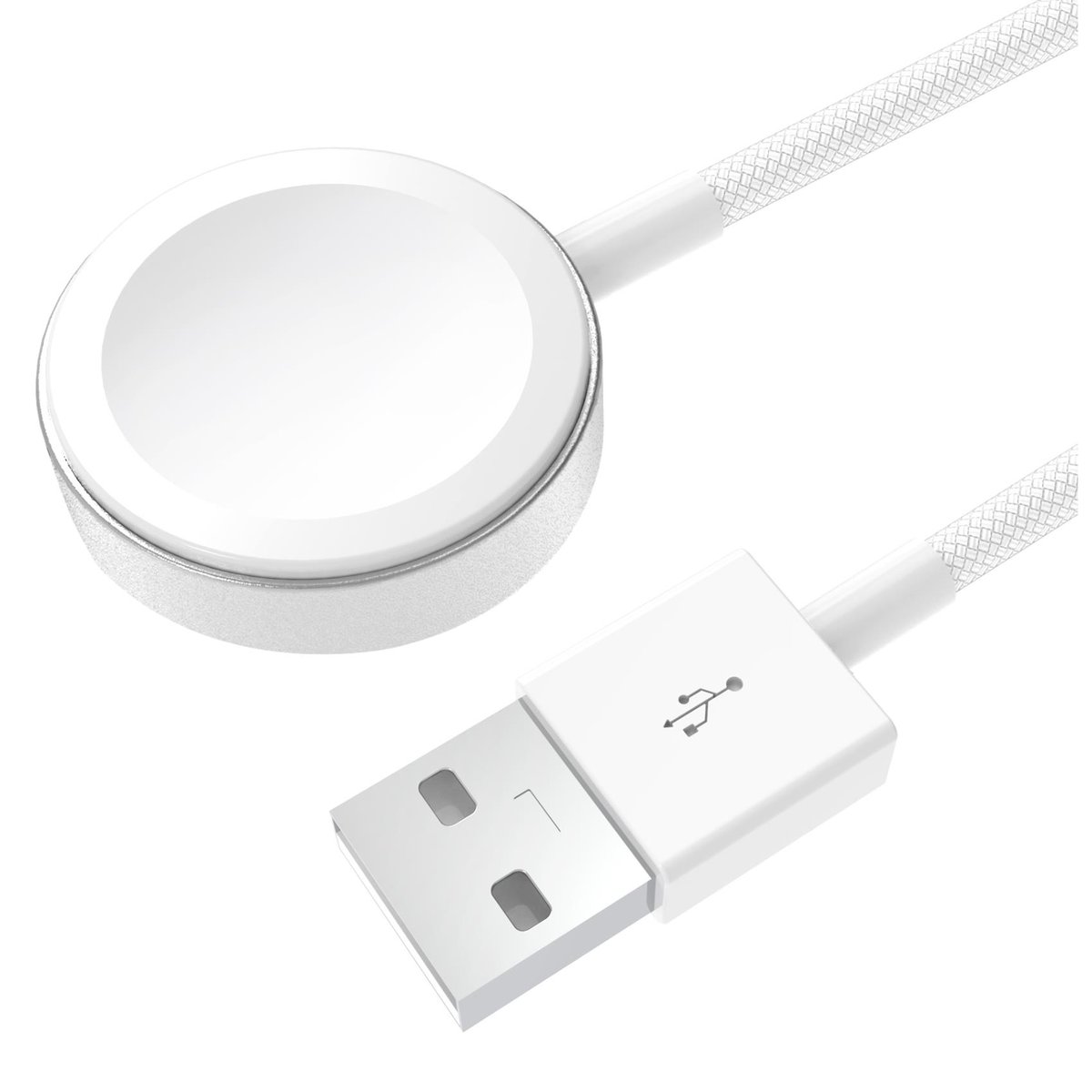 CELLY APPLE WATCH CHARGER USB-A CARICABATTERIE WIRLESS COMPATIBILE CON TUTTI I MODELLI DI APPLE WATCH 2.5 W CAVO INTRECCIATO 1 MT BIANCO