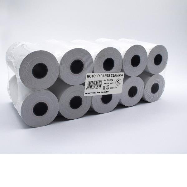 ROTOLIFICIO PUGLESE ROTOLO IN CARTA TERMICA 109.5 mm X 42 MT ANIMA 18 mm BIANCO CONF 10 Pz.