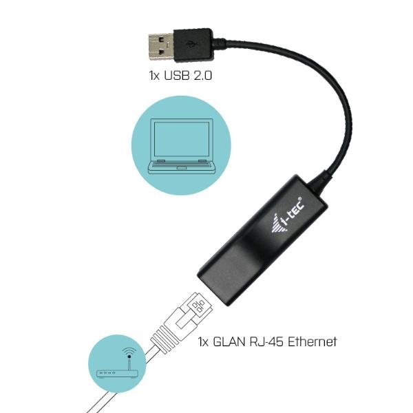 i-Tec ADVANCE Series USB 2.0 Fast Ethernet Adapter - Adattatore di rete - USB 2.0 - 10/100 Ethernet