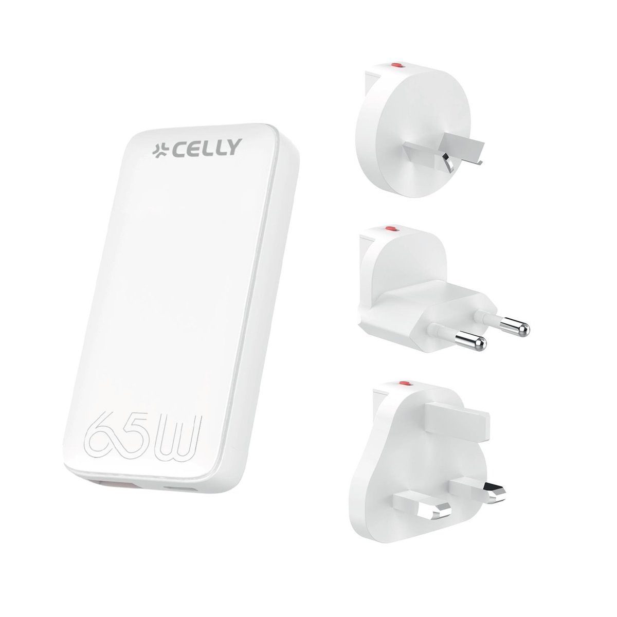 Celly Universa GaN Wall Charger Multiplug 65W
