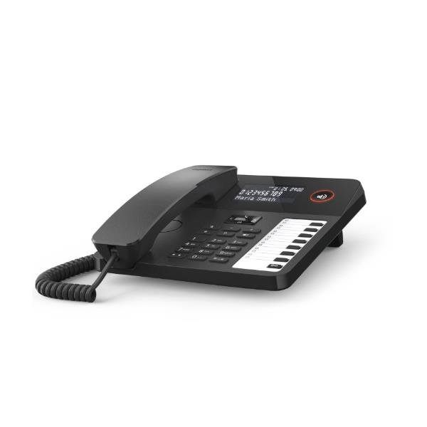 GIGASET DESK 600 TELEFONO CORDED DA TAVOLO AMPIO DISPLAY VIVAVOCE 8 TASTI SELEZIONE RAPIDA COMPATIBILE CENTRALINI TELEFONICI E APPARECCHI ACUSTICI NERO