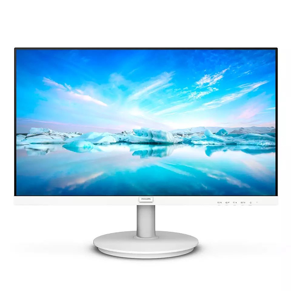 Philips V-line 241V8AW - Monitor a LED - 24" (23.8" visualizzabile) - 1920 x 1080 Full HD (1080p) @ 75 Hz - IPS - 250 cd/m² - 1000:1 - 4 ms - HDMI, VGA - altoparlanti - bianco testurizzato