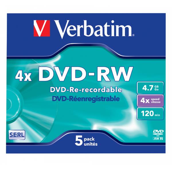 Verbatim - Scatola 5 DVD-RW - Jewel Case …