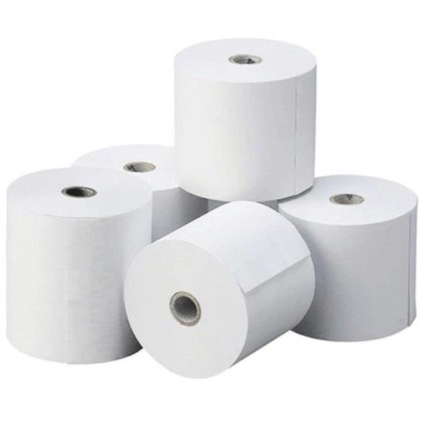 ROTOLIFICIO PUGLESE ROTOLO IN CARTA TERMICA PER CASSA OMOLOGATO 57 mm X 80 MT ANIMA 12 mm BIANCO CONF 50 Pz.