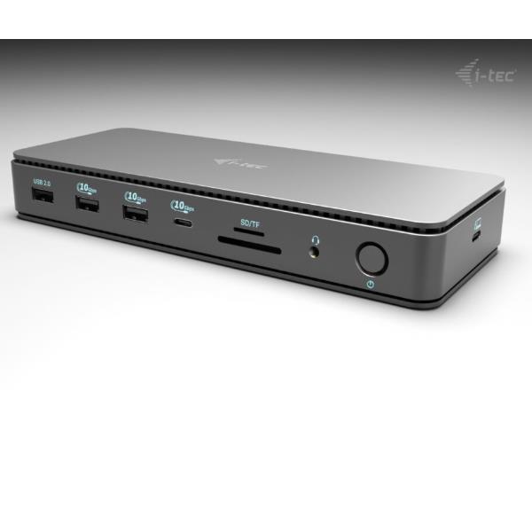 i-tec Thunderbolt 4 Dual DisplayPort Docking Station PRO + Power Delivery 92 W, Cablato, Thunderbolt 4, 92 W, 3,5 mm, 10,100,1000,2500 Mbit/s, Nero