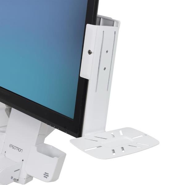 Ergotron StyleView - Kit montaggio (angolari, minuteria per montaggio, staffa di montaggio VESA, hardware di esclusione P/L, ripiano angolare) - per scanner - bianco - lato di un monitor