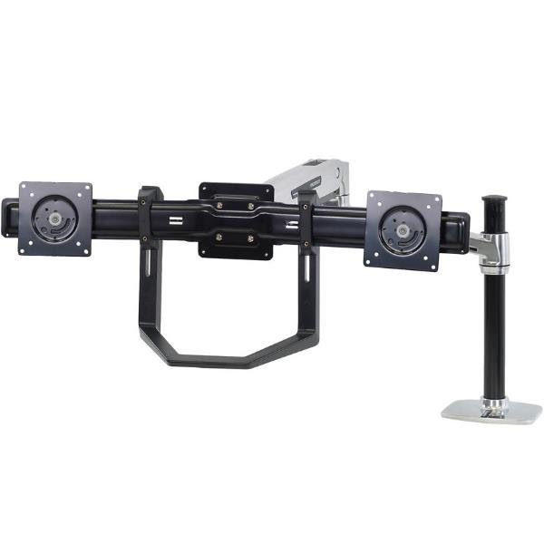 Ergotron - Kit montaggio (impugnatura, supporto per doppio monitor) - per 2 display LCD - nero - dimensione schermo: 17"-24" - per P/N: 45-353-026