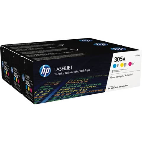 Hp - Confezione 3 Toner originale - 305A …