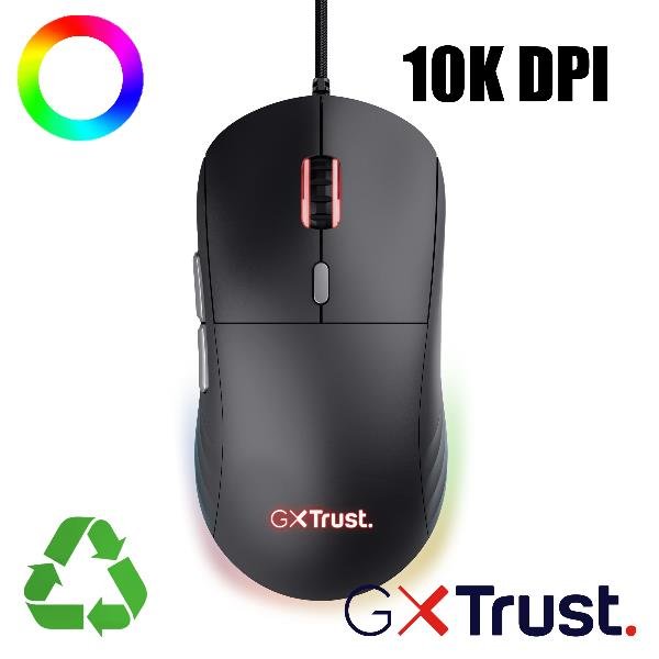 Trust MOUSE GAMING RGB ULTRA LEGGERO 55% PLASTICA RICICLATA GXT 925 REDEX II - NERO