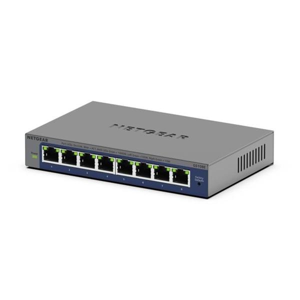 NETGEAR Plus GS108Ev4 - Switch - unmanaged - desktop, montabile su rack, montaggio a parete