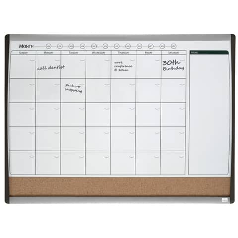 Organizer magnetico con calendario mensile - 58,5 x 43 cm - Nobo