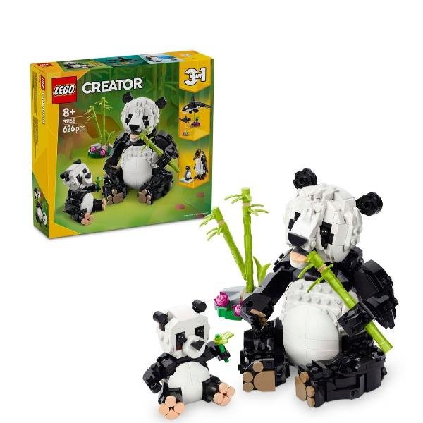 LEGO CREATOR 3 IN 1 FAMIGLIE DI ANIMALI PANDA CHE SI TRASFORMA IN PINGUINO E ORCA