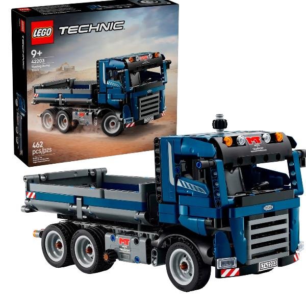 LEGO TECHNIC AUTOCARRO CON CASSONE RIBALTABILE MODELLO DA COSTRUIRE CON STERZO E FUNZIONI