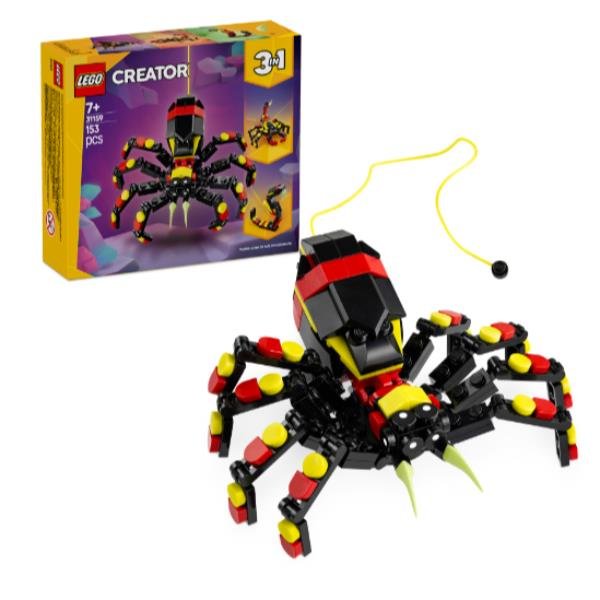 LEGO CREATOR 3 IN 1 ANIMALI SELVATICI RAGNO TRASFORMISTA IN SCORPIONE E SERPENTE SNODABILI