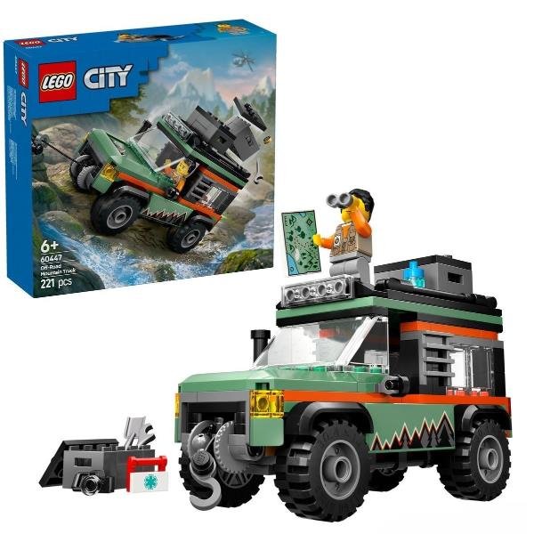 LEGO CITY FUORISTRADA DI MONTAGNA 4X4 SET CON JEEP DA COSTRUIRE MINIFIGURA E ACCESSORI