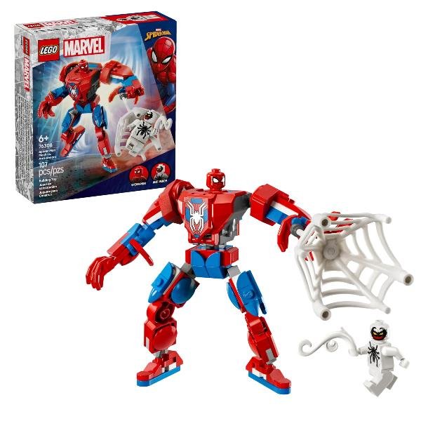 LEGO MARVEL MECH SPIDER-MAN CONTRO ANTI-VENOM ACTION FIGURE DA COSTRUIRE SNODABILE CON 2 MINIFIGURE