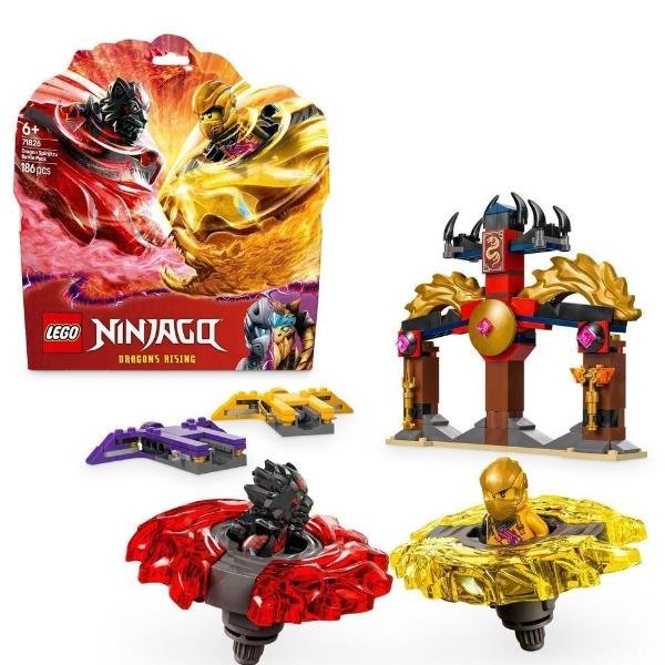 LEGO NINJAGO BATTLE PACK DRAGHI DELLO SPINJITZU TEMPIO DA COSTRUIRE CON 2 TROTTOLE E 2 MINIFIGURE
