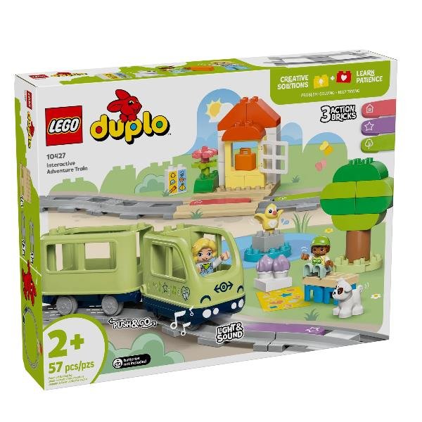 LEGO DUPLO TRENO D' AVVENTURA INTERATTIVO CON PISTA STAZIONE FERROVIARIA MATTONCINI E 4 PERSONAGGI